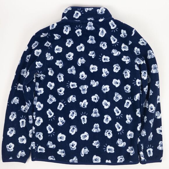 Uniqlo Fleece Jacket Kids 130cm 7-8 Navy Blue Disney Mickey Mouse Full Zip - Picture 4 of 9